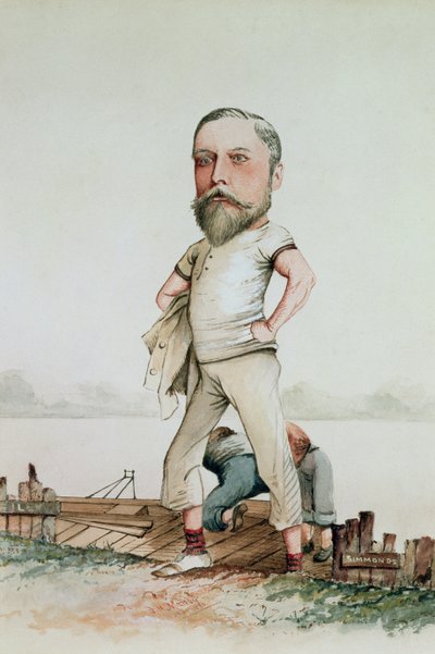 A Rowing Type, Caricature of Edward VII, 1880 by F.H. Manby